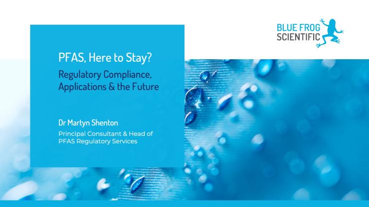 PFAS, Here to Stay? Presentation opening slide.